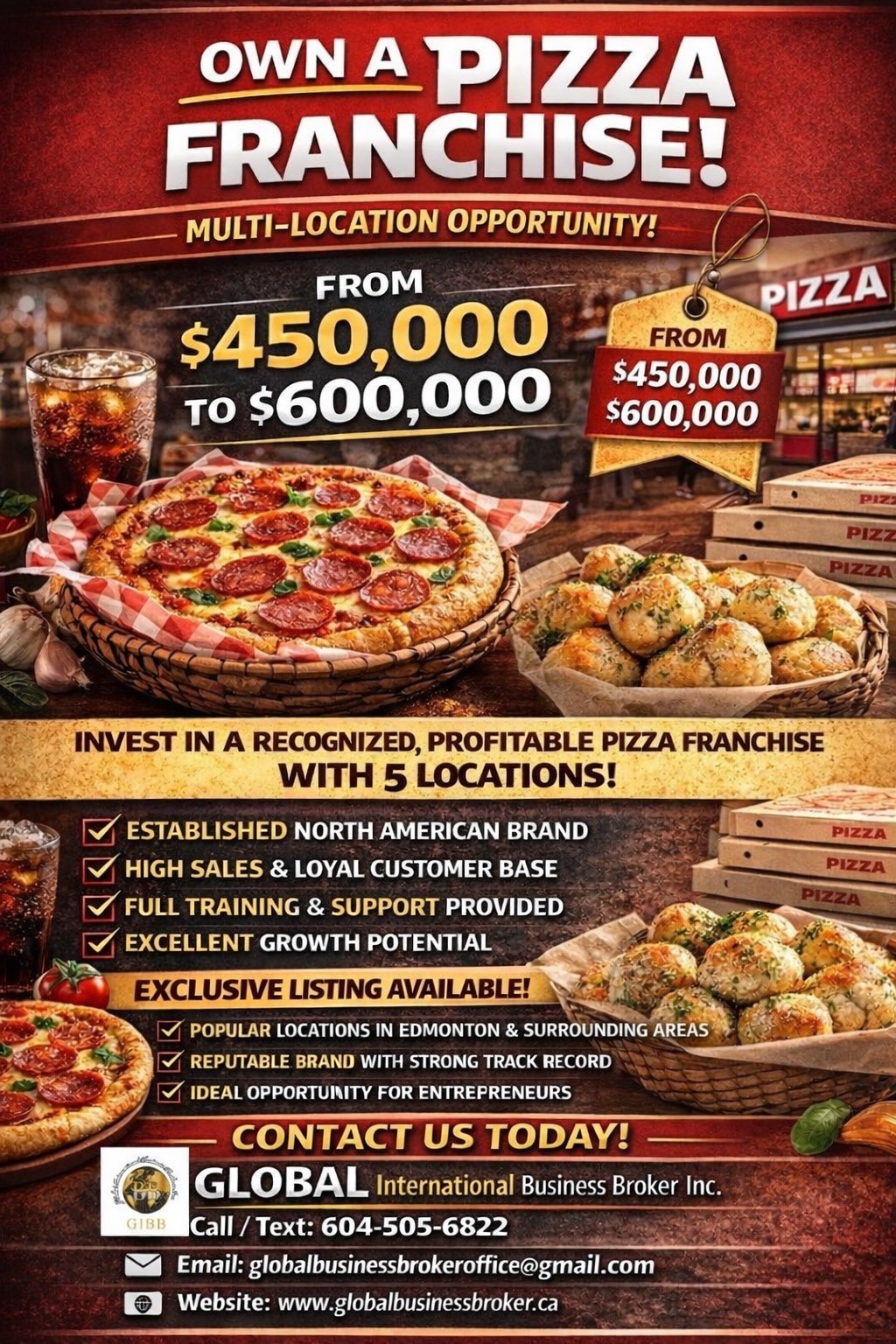 MULTI-LOCATION PIZZA FRANCHISE OPPORTUNITY